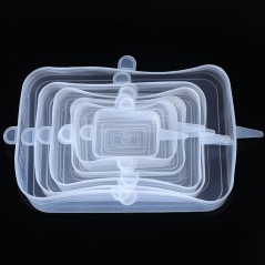 Tapas elásticas de silicona reutilizables, duraderas y desechables, para conservar alimentos frescos