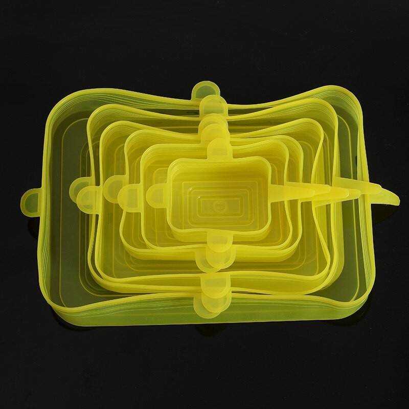 Tapas elásticas de silicona reutilizables, duraderas y desechables, para conservar alimentos frescos