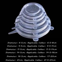 Tapas elásticas de silicona reutilizables, duraderas y desechables, para conservar alimentos frescos
