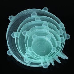 Tapas elásticas de silicona reutilizables, duraderas y desechables, para conservar alimentos frescos