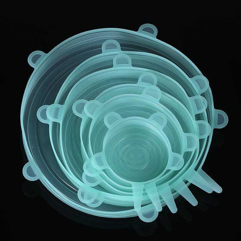 Tapas elásticas de silicona reutilizables, duraderas y desechables, para conservar alimentos frescos